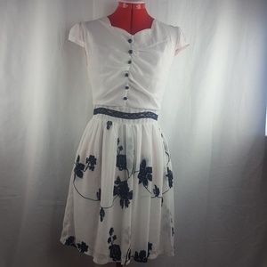 Black and white floral dress